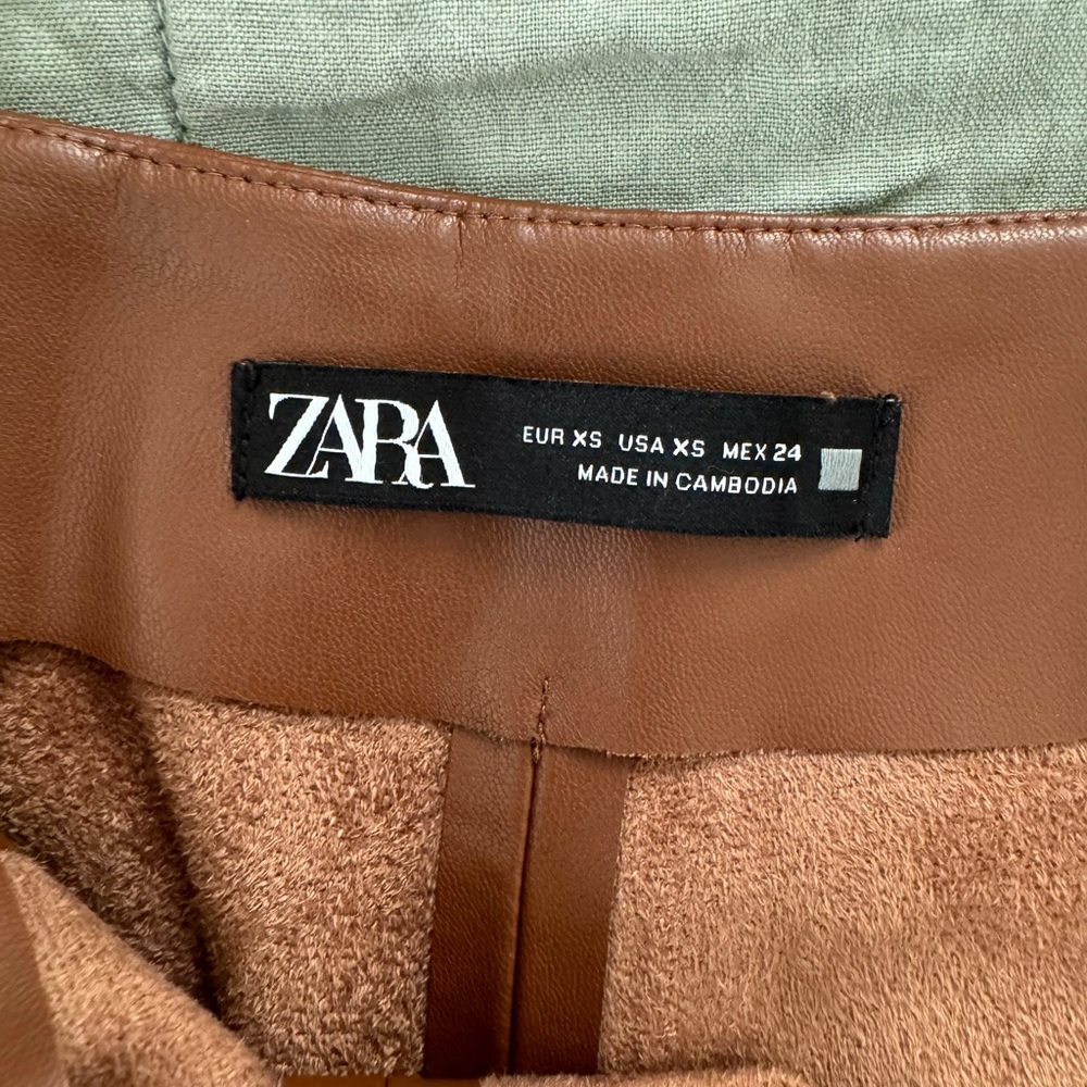Zara Brown leather Shorts - Picture 16 of 16